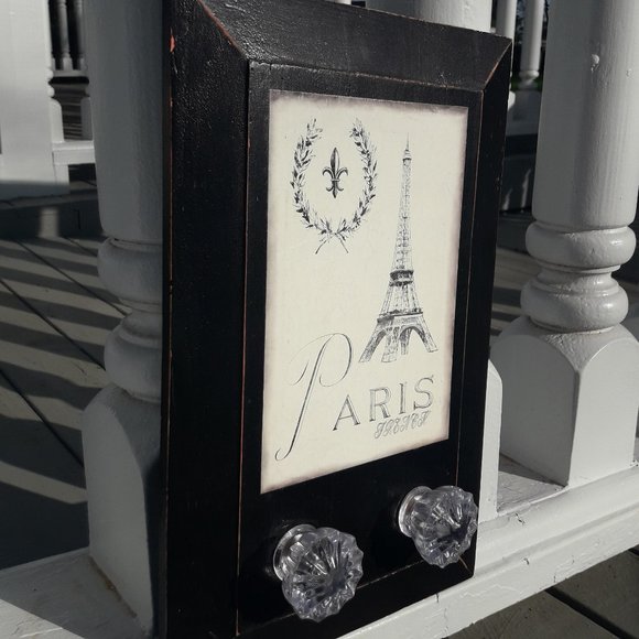 Crystal Door Knob Coat Rack Eiffel Tower Paris Theme Wall Hanging Hooks Jewelry - Picture 6 of 12